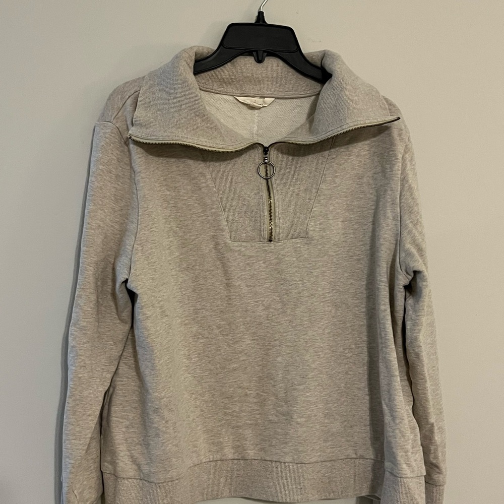 Cream Quarter-Zip Pullover
